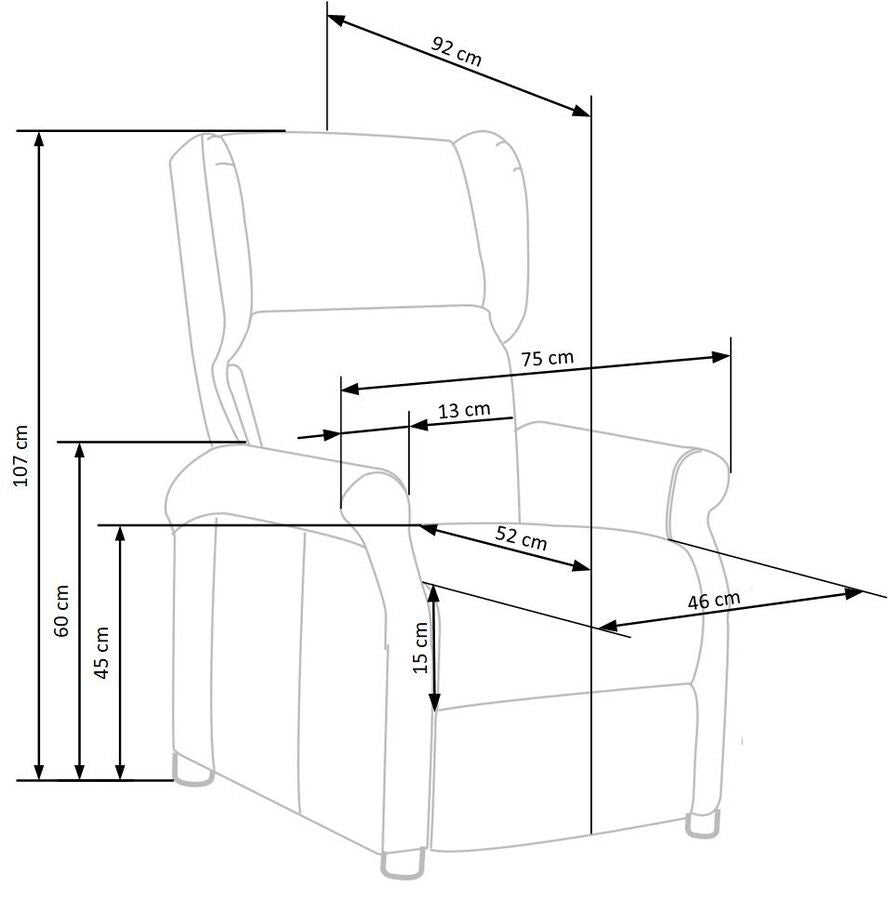 Lounge Chair St Denis | size: Width: 75cm, Height: 107cm, Depth: 92cm | color: Gray | image: 10 | variant: 1002672