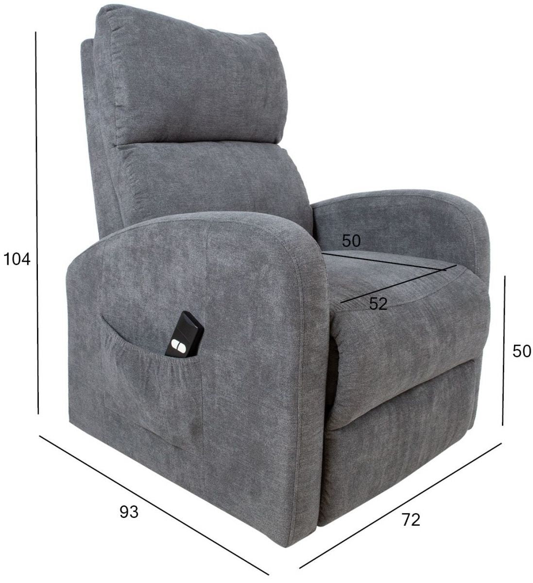 Lounge Chair Tenterden | size: Width: 93cm, Height: 104cm, Depth: 72cm | color: Gray | image: 10 | variant: 1000930