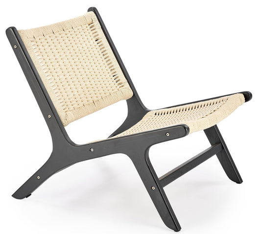 Lounge Chair West Llandovery | size: Width: 65cm, Height: 74cm, Depth: 84cm | color: Beige/Black | image: 1 | variant: 1007356