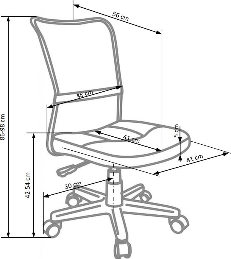 Office Chair Bolzano | size: Width: 41cm, Height: 98cm, Depth: 56cm | color: Pink | image: 4 | variant: 1002881