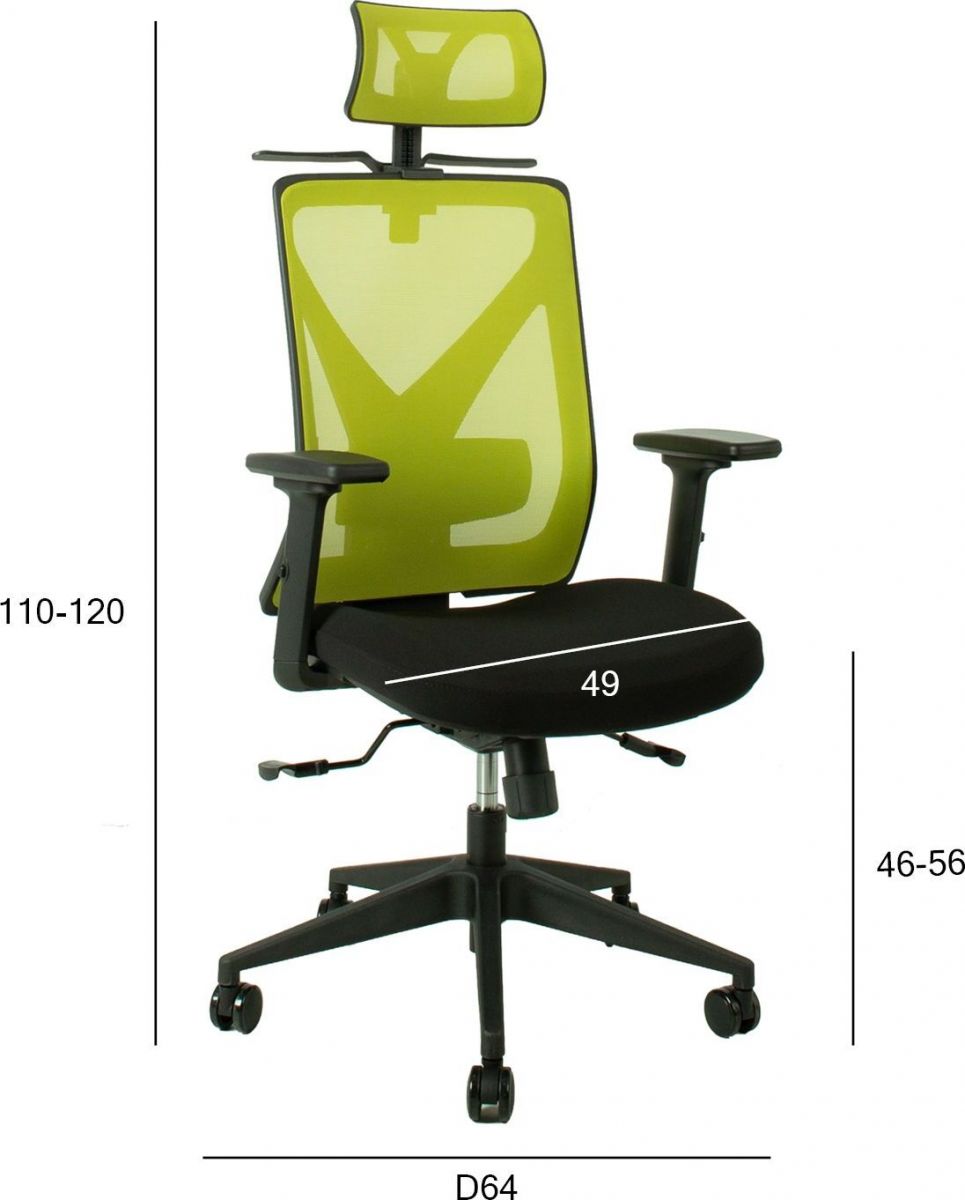 Office Chair Colwyn Bay | size: Width: 64cm, Height: 110-120cm, Depth: 65cm | color: Green | image: 10 | variant: 1001202