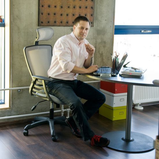 Office Chair Conwy | size: Width: 64.5cm, Height: 96-103cm, Depth: 49cm | color: Gray | image: 3 | variant: 1001198