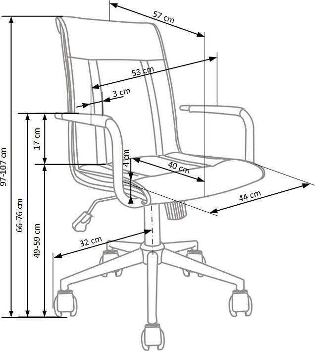 Office Chair East Burton upon Trent | size: Width: 44cm, Height: 94cm, Depth: 46cm | color: White | image: 4 | variant: 1007015