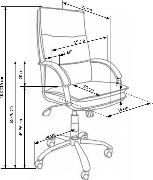 Office Chair East Jarrow | size: Width: 71cm, Height: 108cm, Depth: 59cm | color: Black | image: 3 | variant: 1007029