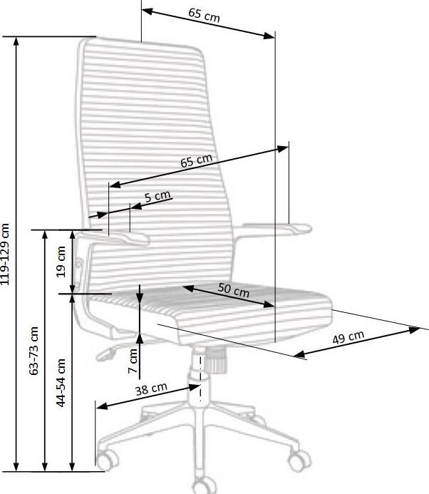 Office Chair East Lynx | size: Width: 65cm, Height: 119cm, Depth: 65cm | color: Gray | image: 9 | variant: 1007031