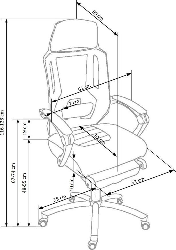 Office Chair East Northwich | size: Width: 61cm, Height: 123cm, Depth: 60cm | color: Gray | image: 9 | variant: 1007037