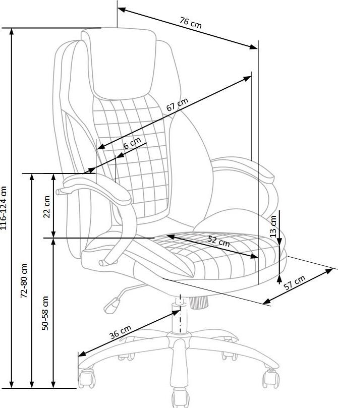 Office Chair East Redcar | size: Width: 76cm, Height: 124cm, Depth: 67cm | color: Black | image: 7 | variant: 1007040