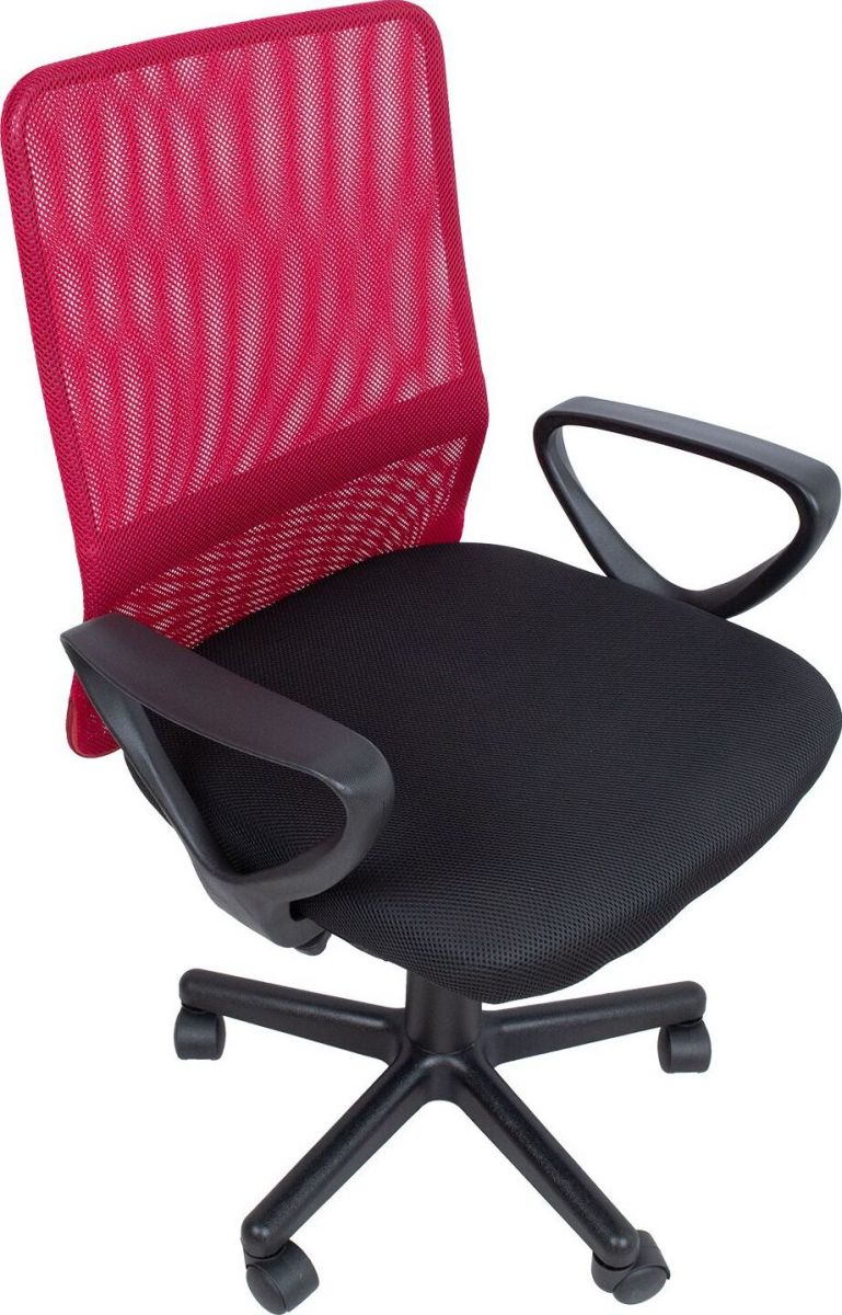 Office Chair Llandovery | size: Width: 59cm, Height: 98.5cm, Depth: 56cm | color: Red | image: 5 | variant: 1001128