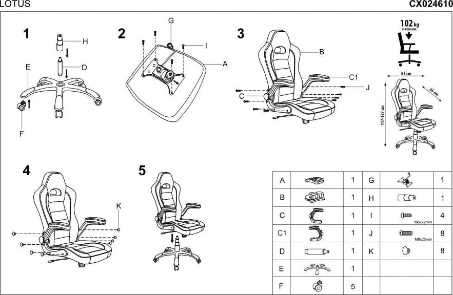 Office Chair Makkah | size: Width: 63cm, Height: 127cm, Depth: 65cm | color: Gray | image: 4 | variant: 1007073