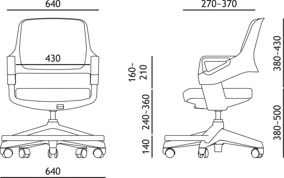 Office Chair Oswestry | size: Width: 64cm, Height: 76-93cm, Depth: 64cm | color: Gray | image: 6 | variant: 1001227
