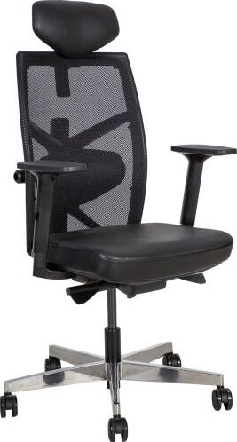 Office Chair Pembroke | size: Width: 70cm, Height: 111-128cm, Depth: 49cm | color: Black | image: 1 | variant: 1005927