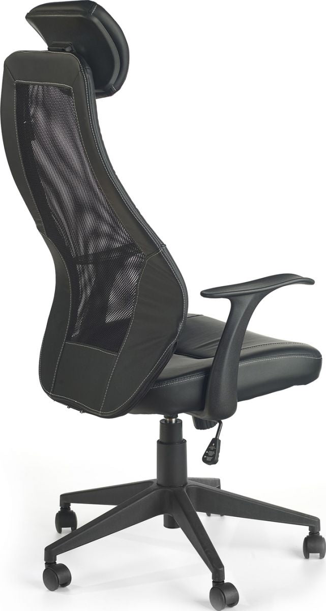 Office Chair Spalding | size: Width: 64cm, Height: 134cm, Depth: 63cm | color: Black | image: 2 | variant: 1007108