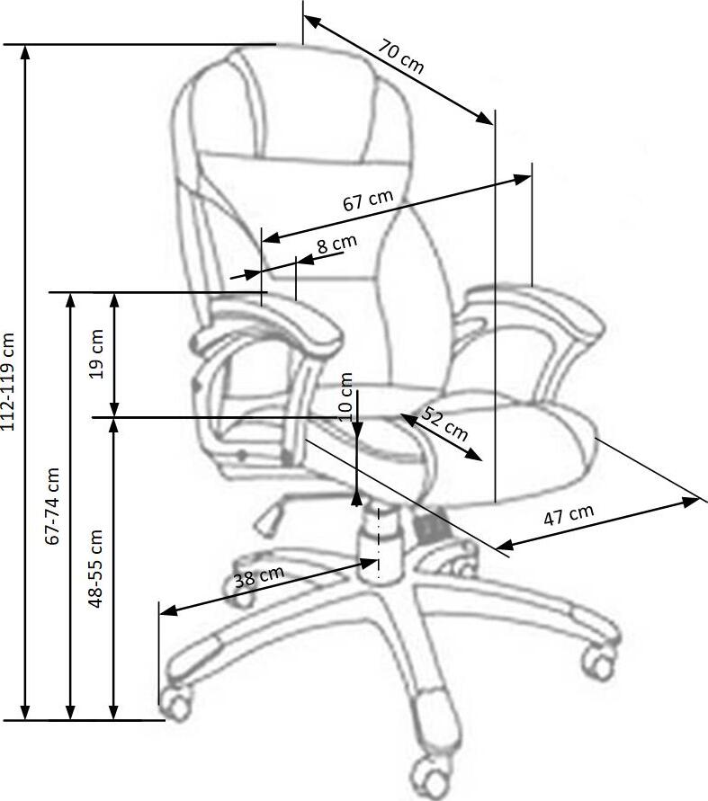 Office Chair Udine | size: Width: 70cm, Height: 119cm, Depth: 67cm | color: Brown | image: 9 | variant: 1002872