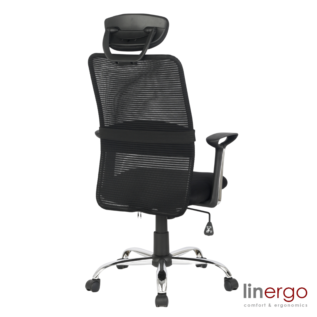Office Chair West Abu Dhabi | size: Width: 64cm, Height: 124cm, Depth: 54cm | color: Black | image: 2 | variant: 1008087