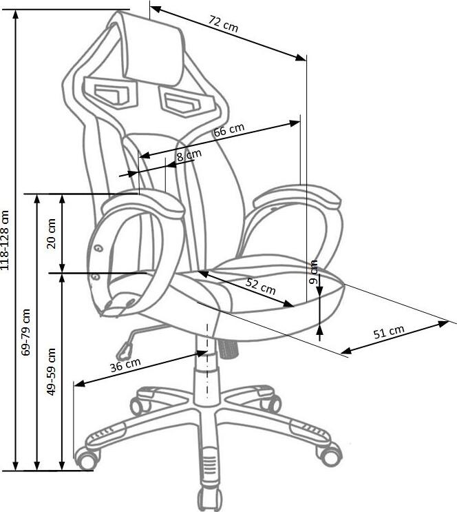 Office Chair West Durham | size: Width: 62cm, Height: 128cm, Depth: 64cm | color: Black | image: 3 | variant: 1007072