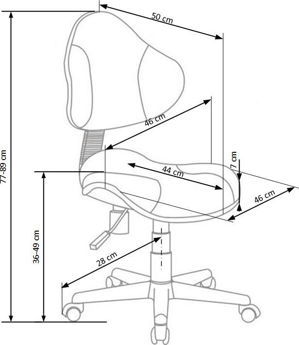 Office Chair West Hereford | size: Width: 46cm, Height: 89cm, Depth: 50cm | color: Grey/Green | image: 3 | variant: 1007084