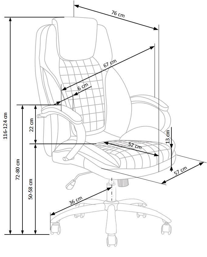 Office Chair West Newbridge | size: Width: 67cm, Height: 116cm, Depth: 76cm | color: Gray | image: 2 | variant: 1007436