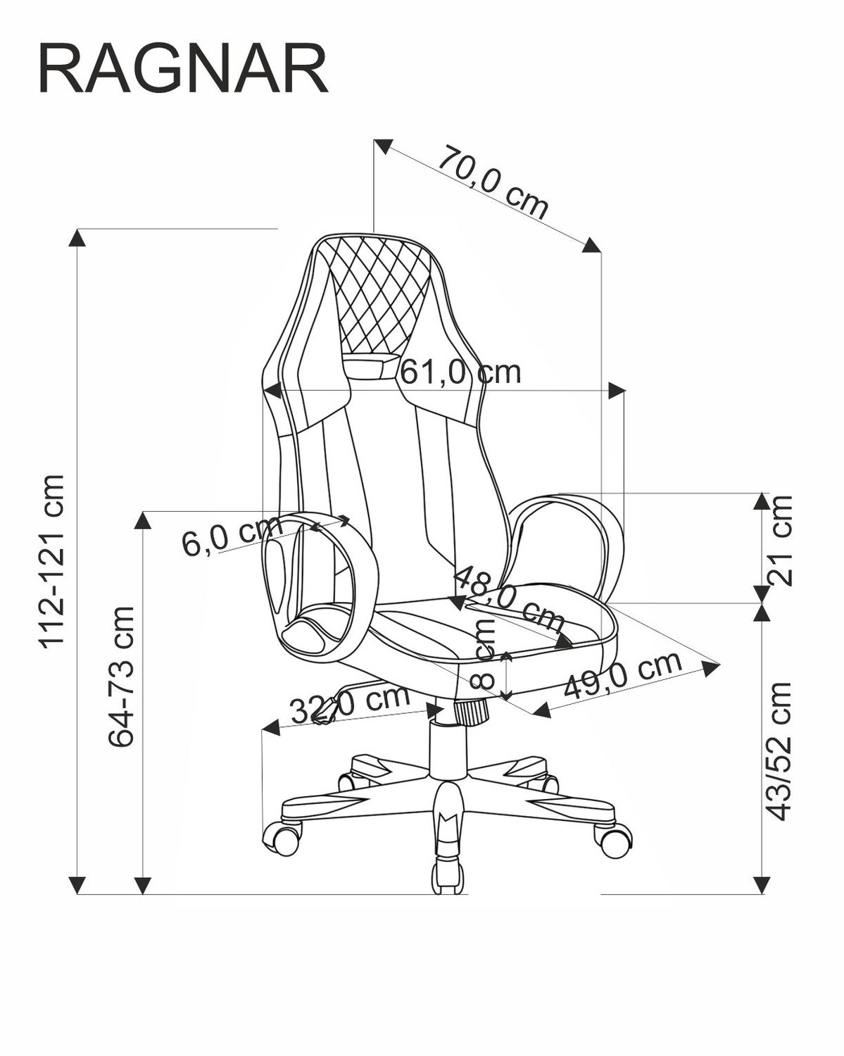 Office Chair West Ogre | size: Width: 61cm, Height: 121cm, Depth: 70cm | color: Black/Red | image: 1 | variant: 1007570