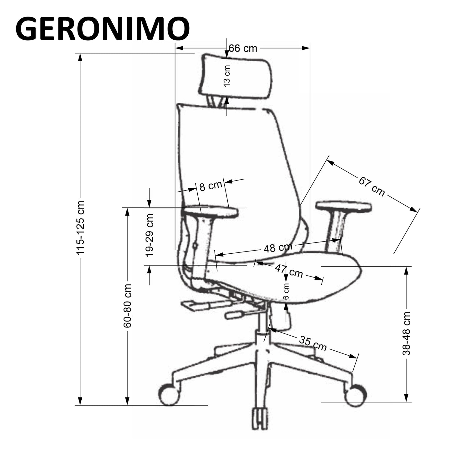 Office Chair West Porth | size: Width: 66cm, Height: 115cm, Depth: 67cm | color: Black | image: 3 | variant: 1007428