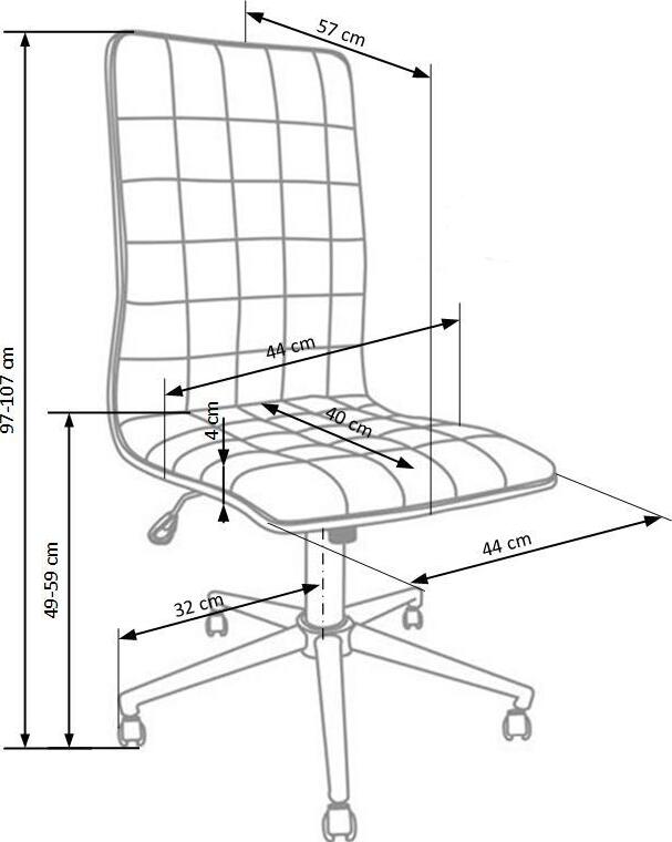 Office Chair West Tunbridge | size: Width: 44cm, Height: 107cm, Depth: 46cm | color: Black | image: 3 | variant: 1007246