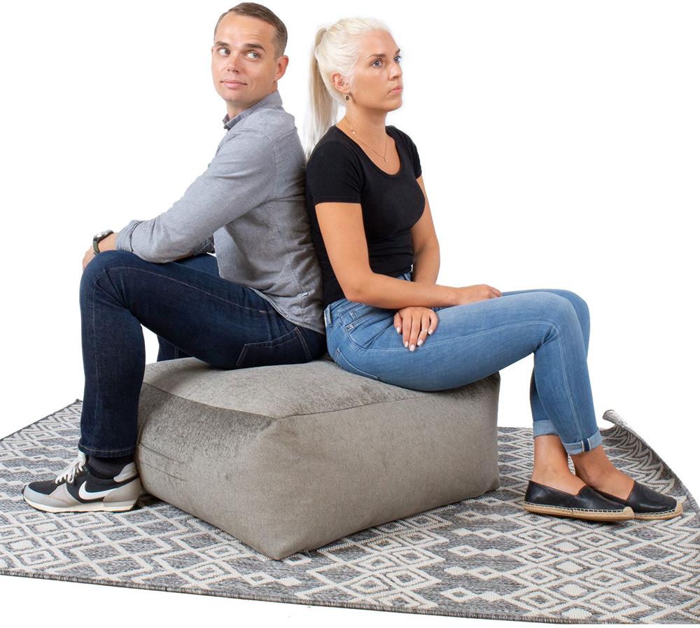 Pouf Aberdare | size: Width: 80cm, Height: 30cm, Depth: 80cm | color: Gray | image: 3 | variant: 1001438