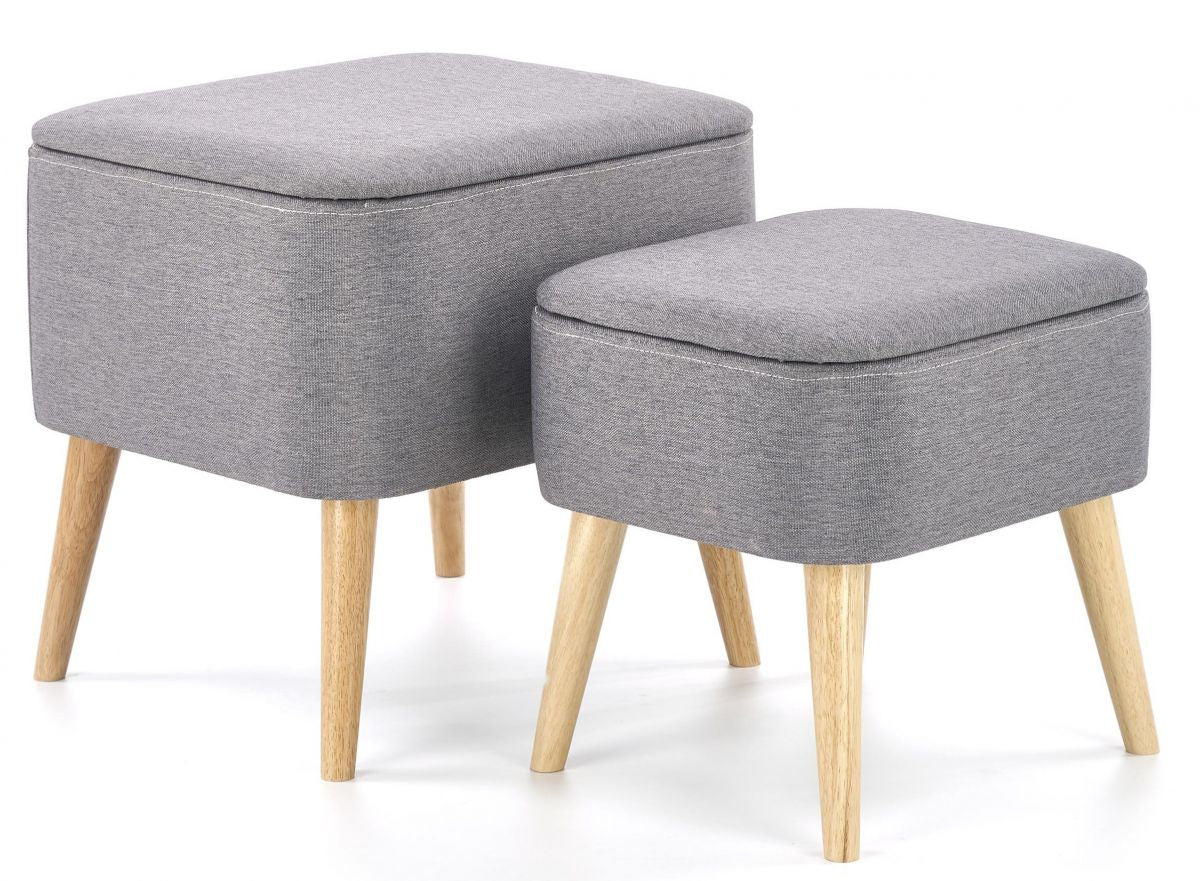 Pouf West Bath | size: Width: 34cm, Height: 38cm, Depth: 41cm | color: Gray | image: 0 | variant: 1007061