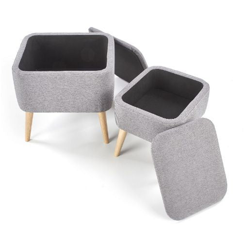 Pouf West Bath | size: Width: 34cm, Height: 38cm, Depth: 41cm | color: Gray | image: 1 | variant: 1007061
