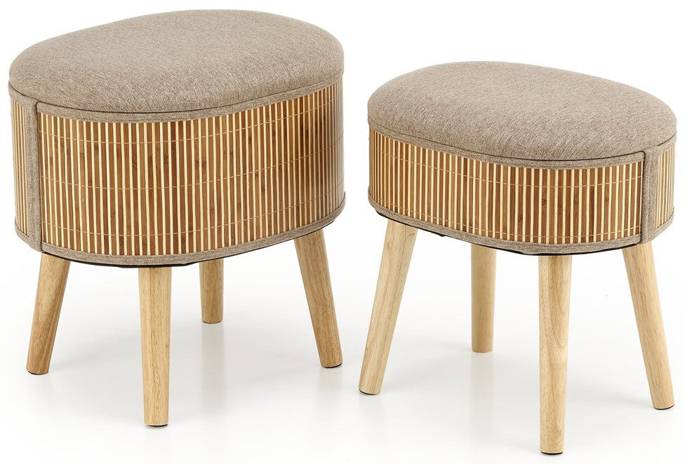 Pouf West Hverageri | size: Width: 45cm, Height: 45cm, Depth: 35cm | color: Beige | image: 1 | variant: 1007542