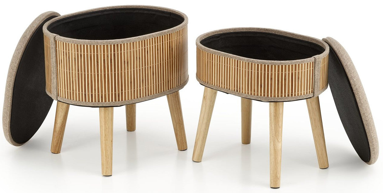 Pouf West Hverageri | size: Width: 45cm, Height: 45cm, Depth: 35cm | color: Beige | image: 2 | variant: 1007542
