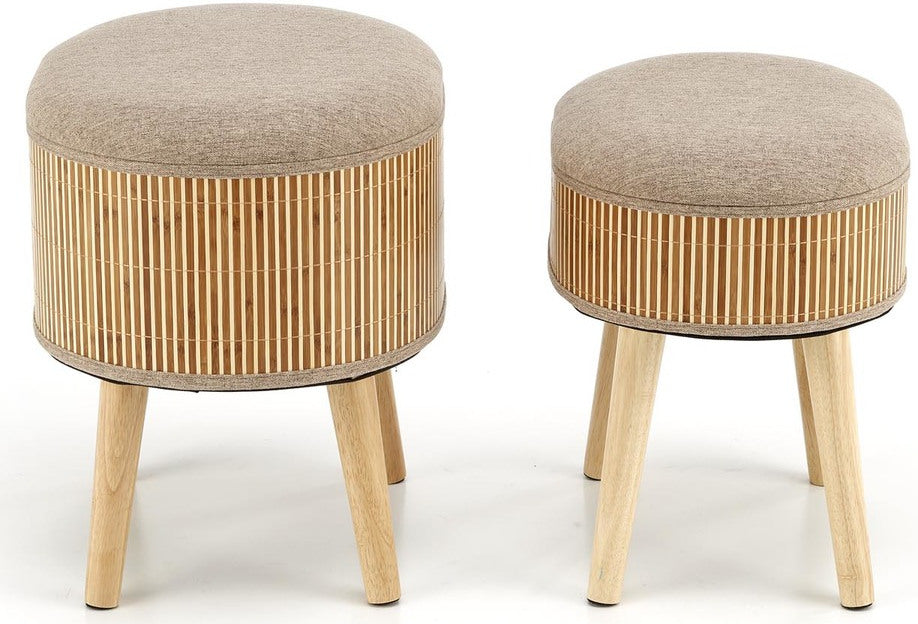 Pouf West Hverageri | size: Width: 45cm, Height: 45cm, Depth: 35cm | color: Beige | image: 3 | variant: 1007542