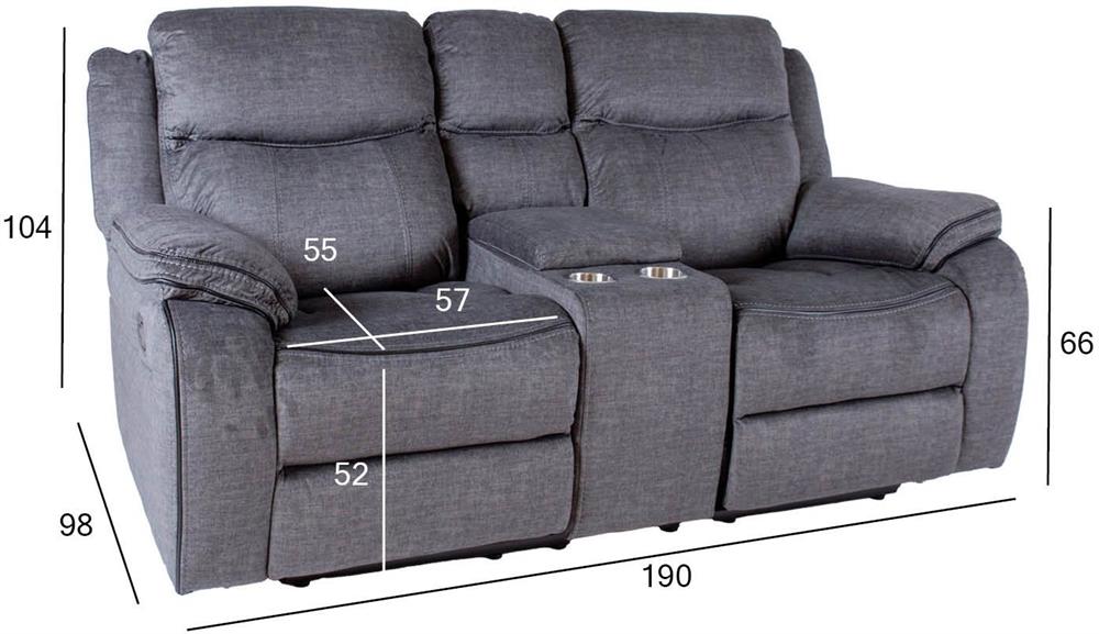 Recliner East Liepaja | size: Length: 68cm, Height: 105cm, Depth: 190cm | color: Gray | image: 8 | variant: 1006307