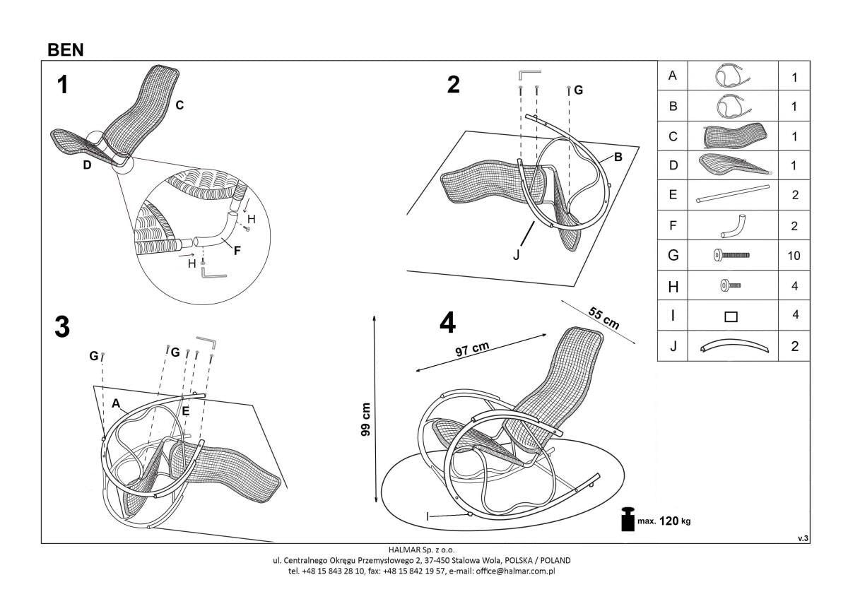 Rocking Chair East Stamford | size: Length: 97cm, Width: 55cm, Height: 99cm, Depth: 97cm | color: Brown | image: 2 | variant: 1007063