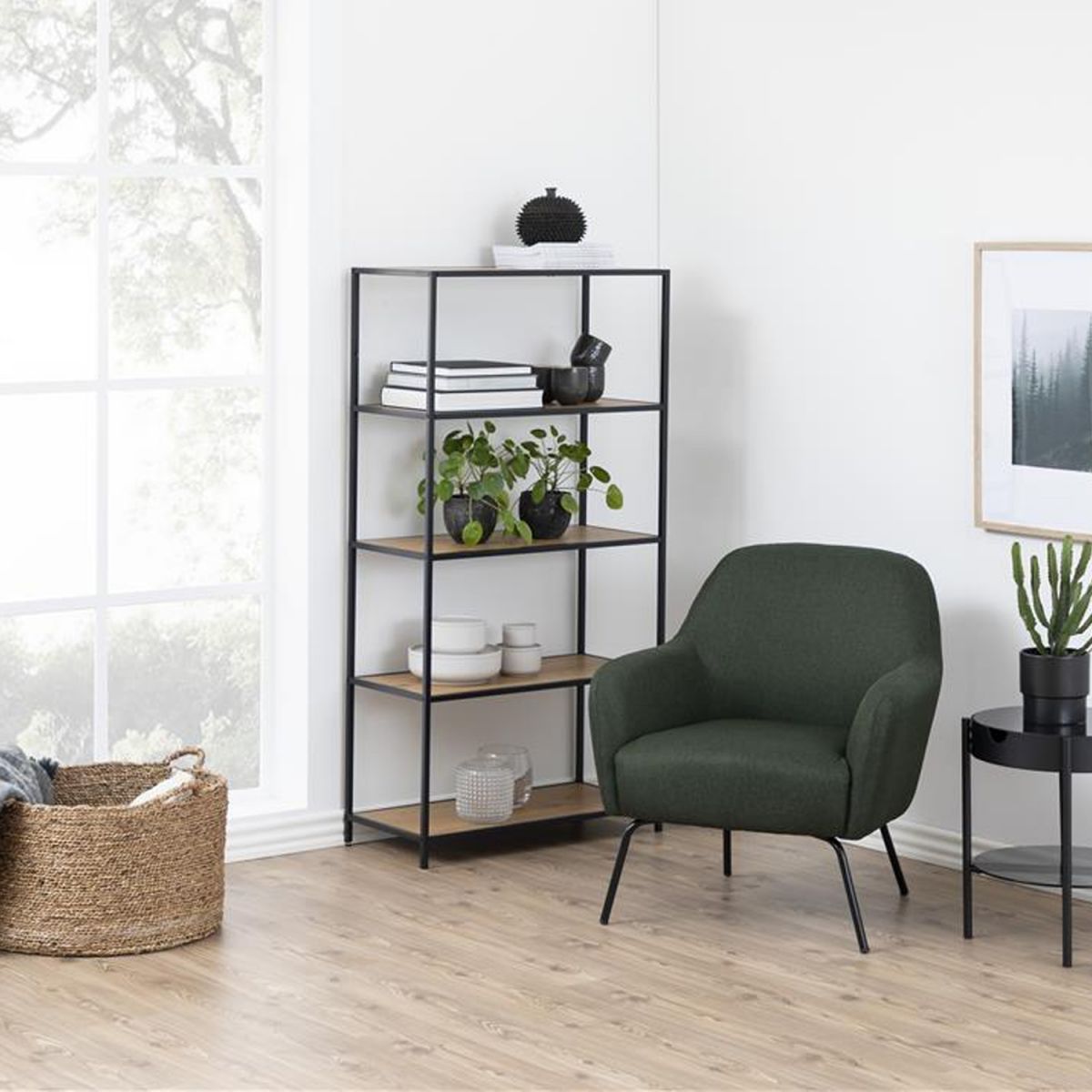 Shelf Aberystwyth | size: Width: 77cm, Height: 150cm, Depth: 35cm | color: Black | image: 5 | variant: 1004980