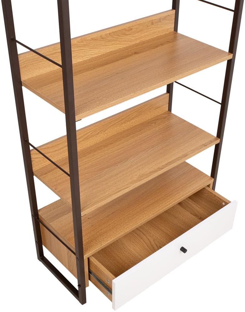 Shelf East Folkestone | size: Width: 70cm, Height: 159cm, Depth: 30cm | color: Black/Oak | image: 2 | variant: 1006103