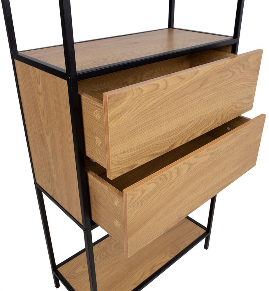 Shelf East Viljandi | size: Width: 64cm, Height: 178cm, Depth: 30cm | color: Black/Oak | image: 3 | variant: 1005948