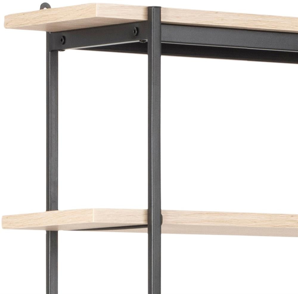 Shelf Loughborough | size: Width: 172cm, Height: 181cm, Depth: 27cm | color: Black/Oak | image: 2 | variant: 1000313