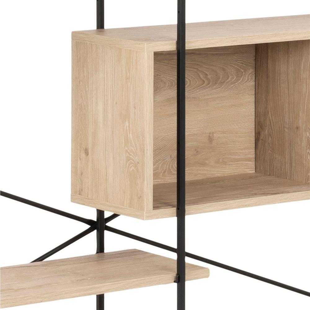 Shelf Loughborough | size: Width: 172cm, Height: 181cm, Depth: 27cm | color: Black/Oak | image: 4 | variant: 1000313