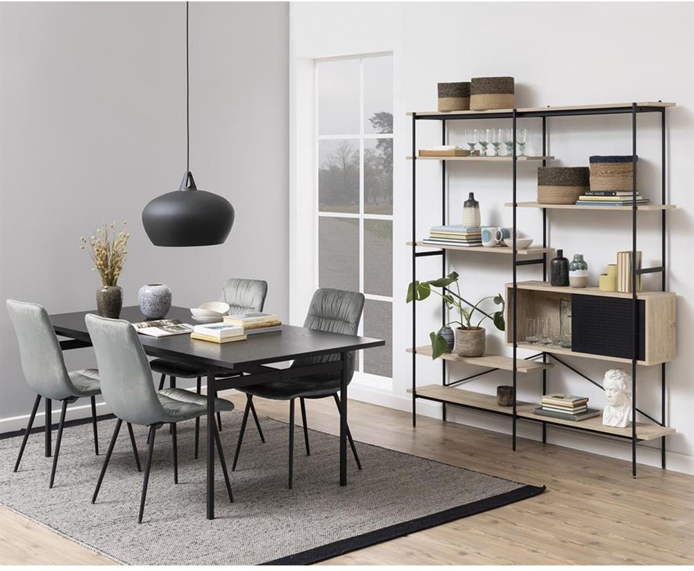 Shelf Loughborough | size: Width: 172cm, Height: 181cm, Depth: 27cm | color: Black/Oak | image: 6 | variant: 1000313