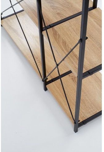 Shelf West Henley | size: Width: 90cm, Height: 190cm, Depth: 30cm | color: Black/Oak | image: 5 | variant: 1007157