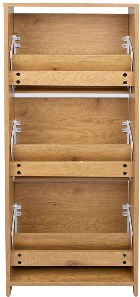 Shoe Cabinet East Rakvere | size: Length: 18cm, Width: 49cm, Height: 122cm | color: Oak | image: 4 | variant: 1005953