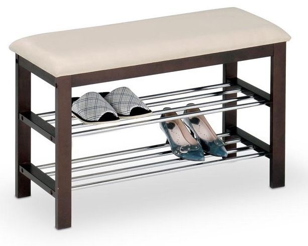 Shoe Rack Tampere | size: Width: 81cm, Height: 49cm, Depth: 31cm | color: Brown/Cream/Metal | image: 0 | variant: 1002050