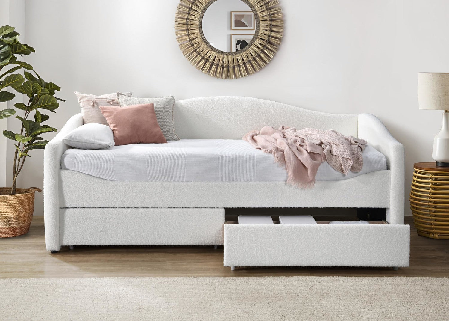 Single Bed West Belgrade | size: Length: 216cm, Width: 99cm, Height: 94cm | color: Beige | image: 0 | variant: 1007584