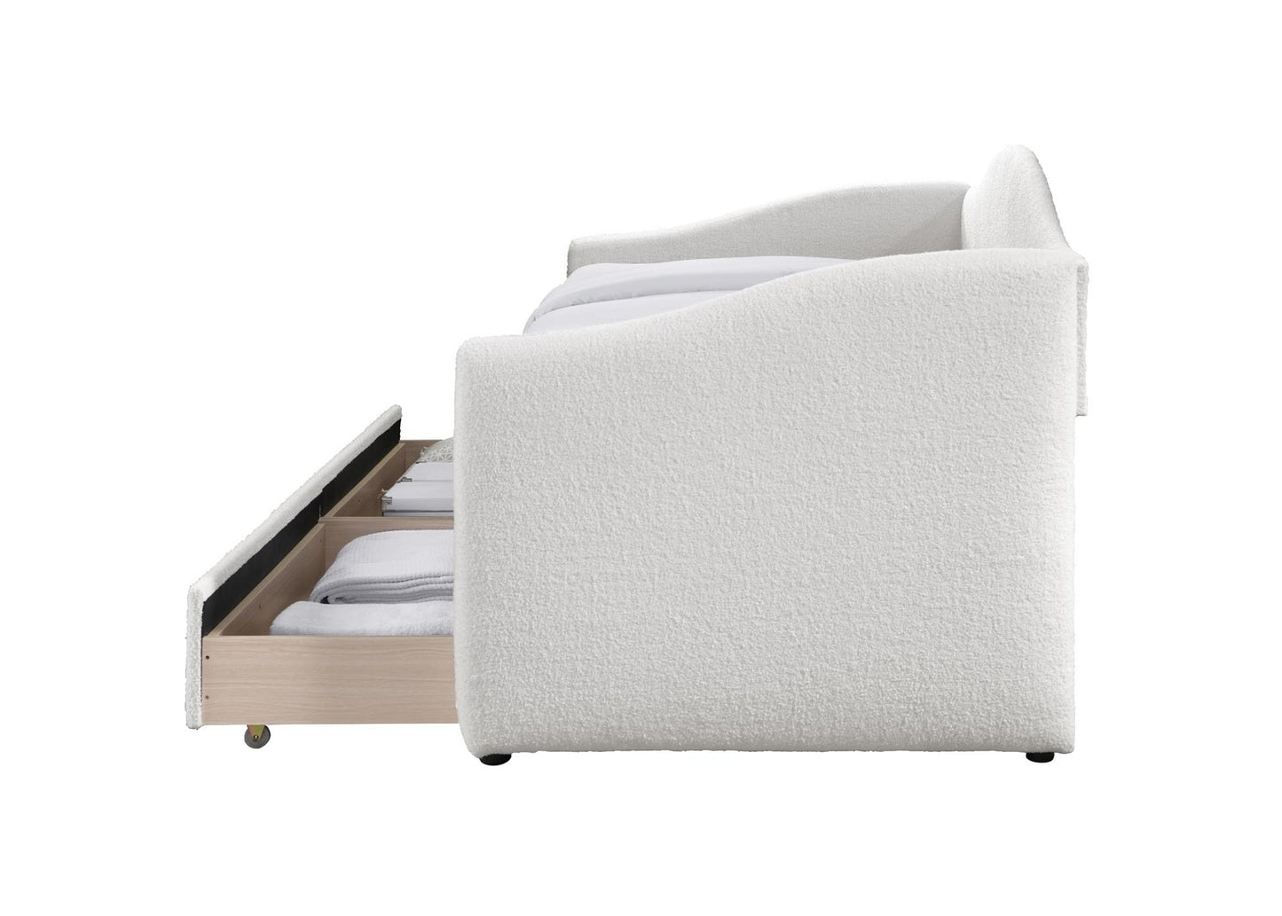 Single Bed West Belgrade | size: Length: 216cm, Width: 99cm, Height: 94cm | color: Beige | image: 2 | variant: 1007584