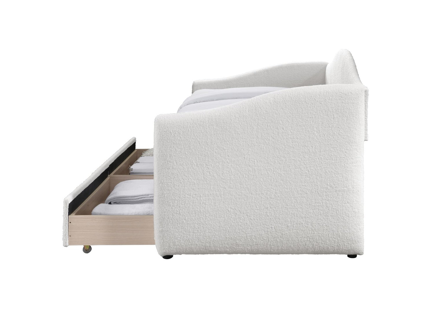 Single Bed West Belgrade | size: Length: 216cm, Width: 99cm, Height: 94cm | color: Beige | image: 2 | variant: 1007584