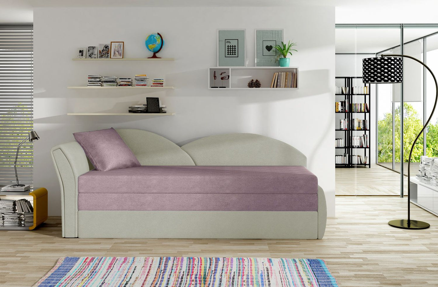 Sleeper Sofa Aga 21 | size: Width: 80cm, Height: 77cm, Depth: 218cm | color: Nubuk/Soro | image: 1 | variant: 1017139
