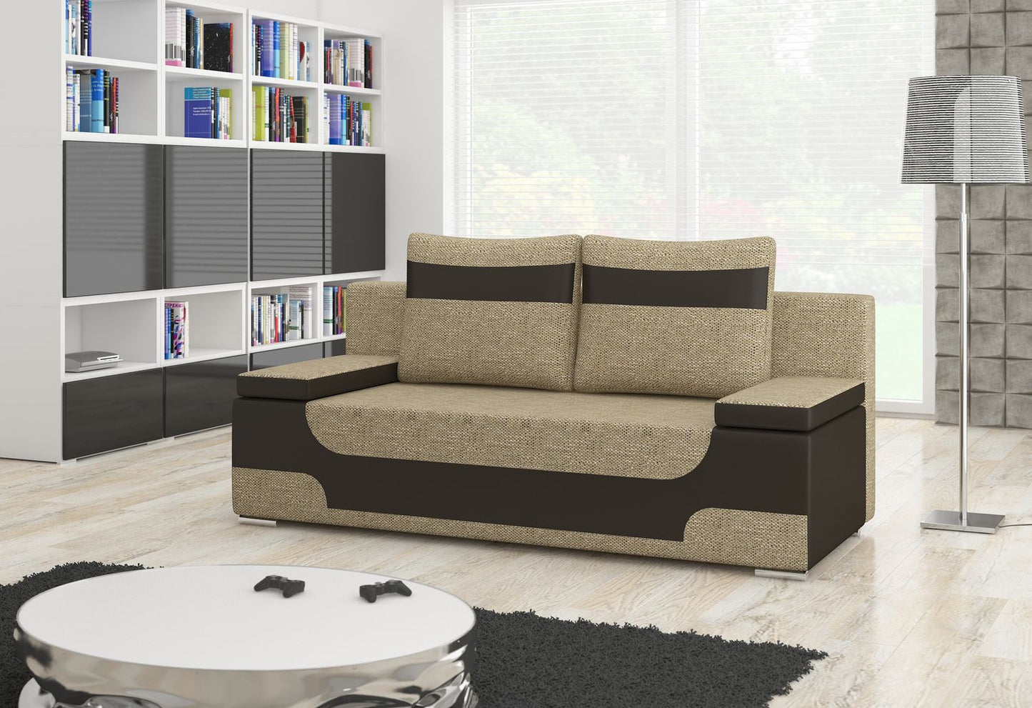 Sleeper Sofa Ragusa 6 | size: Width: 92cm, Height: 73cm, Depth: 200cm | color: Berlin/Soft | image: 1 | variant: 1017741