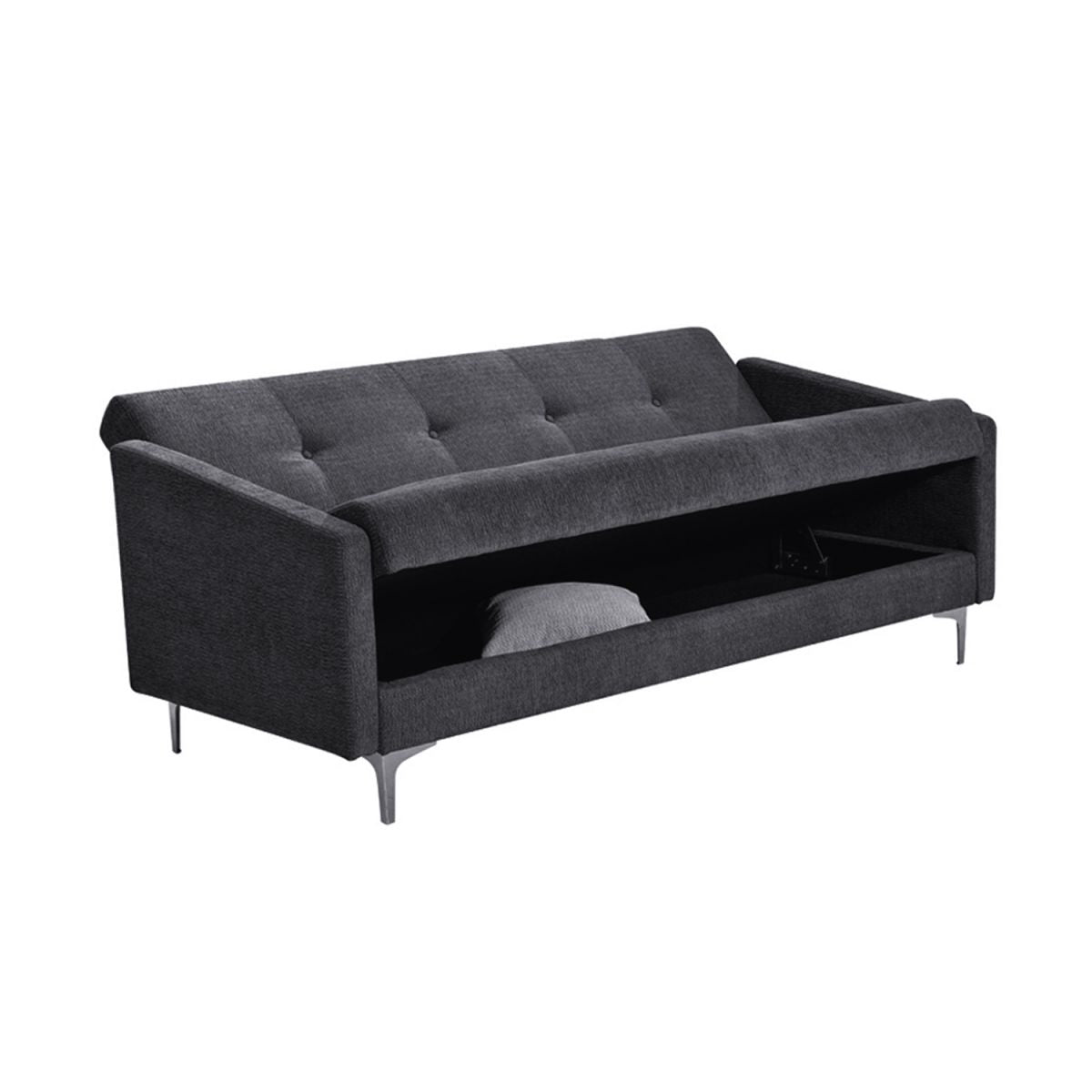 Sleeper Sofa Worthing | size: Width: 199cm, Height: 90cm, Depth: 86cm | color: Gray | image: 3 | variant: 1005042