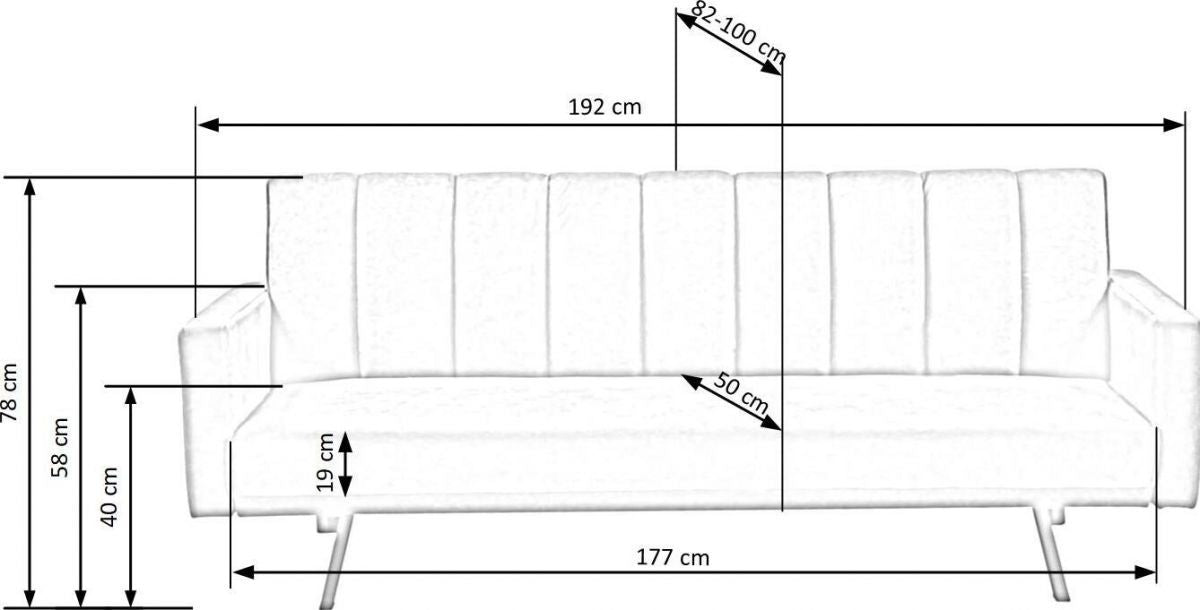 Sofa Reykjavik | size: Width: 192cm, Height: 78cm, Depth: 100cm | color: Gray | image: 7 | variant: 1007273