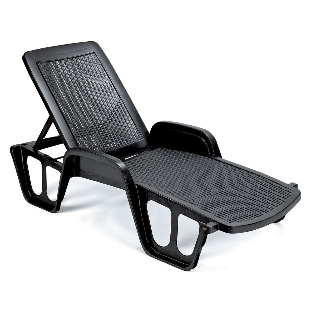 Sun Lounger East Skegness | size: Length: 192cm, Width: 71cm, Height: 45cm | color: Black | image: 1 | variant: 1004860