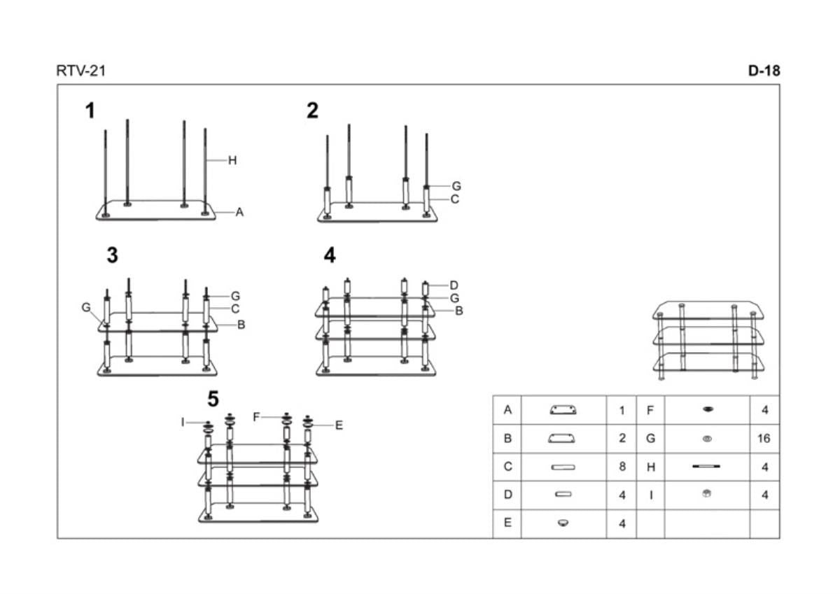 TV Table Rtv | size: Length: 40cm, Width: 80cm, Height: 50cm | color: Black | image: 1 | variant: 1011043